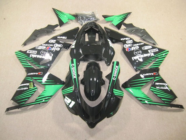 Preto Verde C-Shock Monster Carenagem Kawasaki ZX10R 03-05