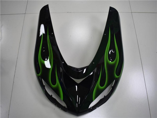 Preto Verde Chama Carenagem Kawasaki ZX10R 06-07 Preto Verde Chama Carenagem Kawasaki ZX10R 06-07