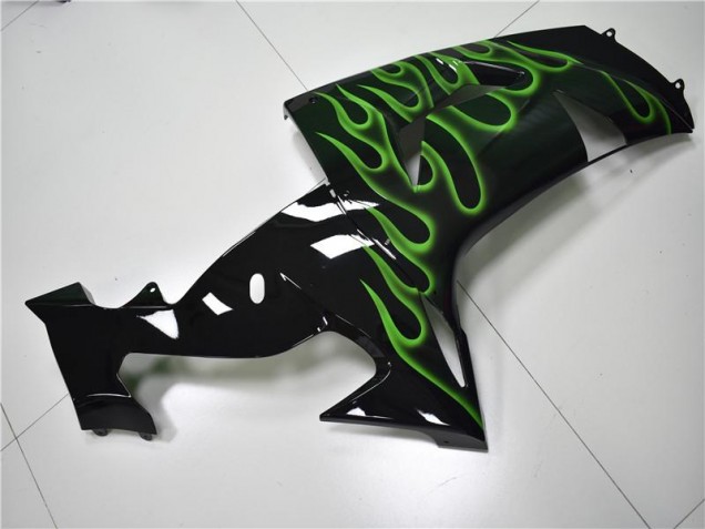 Preto Verde Chama Carenagem Kawasaki ZX10R 06-07 Preto Verde Chama Carenagem Kawasaki ZX10R 06-07