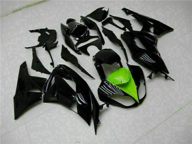 Preto Verde Kits Carenagem Kawasaki ZX6R 09-12