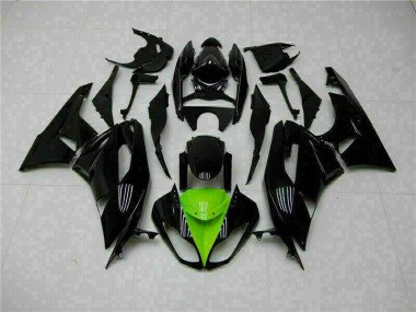 Preto Verde Kits Carenagem Kawasaki ZX6R 09-12