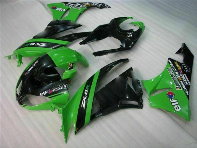 Preto Verde Kits Completo Carenagem Kawasaki ZX6R 09-12