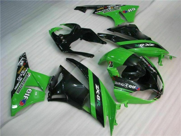 Preto Verde Kits Completo Carenagem Kawasaki ZX6R 09-12