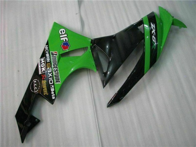 Preto Verde Kits Completo Carenagem Kawasaki ZX6R 09-12