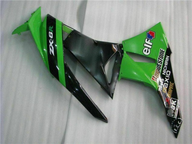 Preto Verde Kits Completo Carenagem Kawasaki ZX6R 09-12