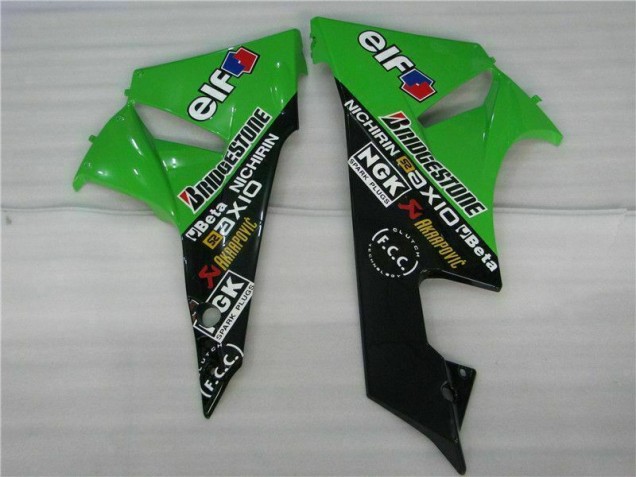 Preto Verde Kits Completo Carenagem Kawasaki ZX6R 09-12