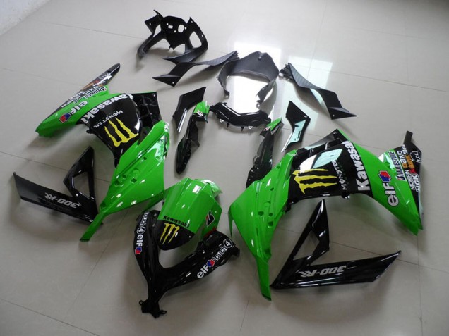Preto Verde Monster Carenagem Kawasaki ZX 300R 13-16 Preto Verde Monster Carenagem Kawasaki ZX 300R 13-16