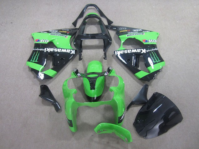 Preto Verde Monster Carenagem Kawasaki ZX6R 00-02