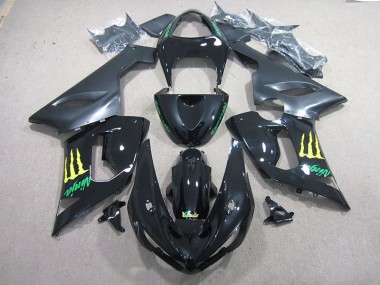 Preto Verde Ninja Carenagem Kawasaki ZX6R 05-06