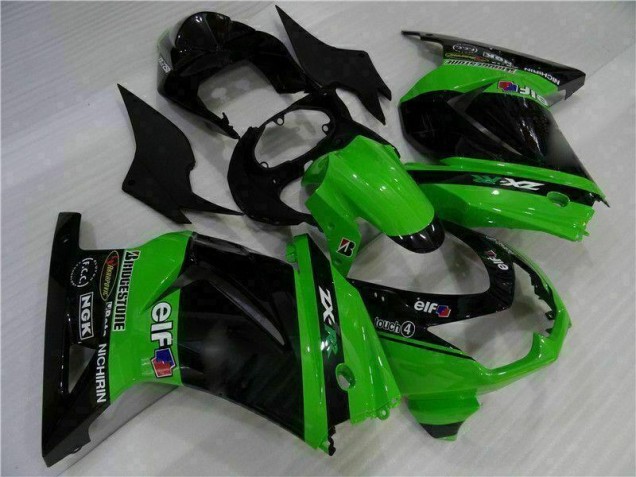 Preto Verde Plástico Kawasaki EX250 08-12 Preto Verde Plástico Kawasaki EX250 08-12