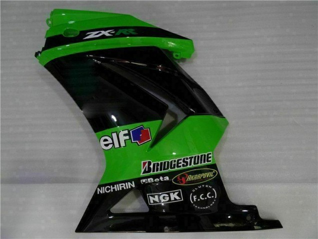 Preto Verde Plástico Kawasaki EX250 08-12 Preto Verde Plástico Kawasaki EX250 08-12