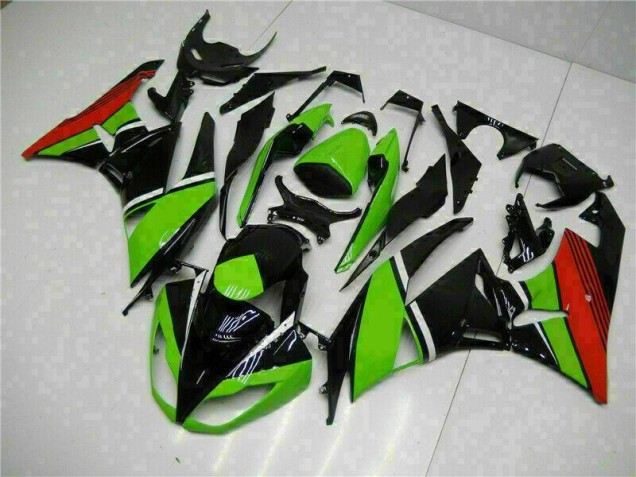 Preto Verde Vermelho Carenagem Kawasaki ZX6R 09-12 Preto Verde Vermelho Carenagem Kawasaki ZX6R 09-12
