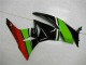 Preto Verde Vermelho Carenagem Kawasaki ZX6R 09-12 Preto Verde Vermelho Carenagem Kawasaki ZX6R 09-12