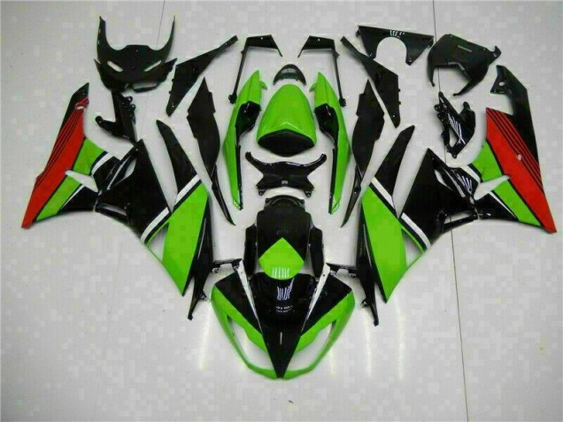 Preto Verde Vermelho Carenagem Kawasaki ZX6R 09-12 Preto Verde Vermelho Carenagem Kawasaki ZX6R 09-12