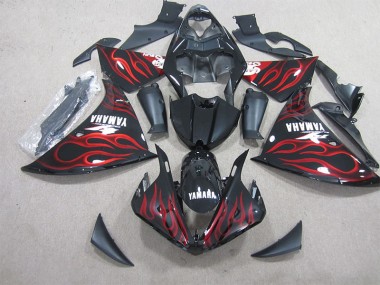 Preto Vermelho Chama Branco Decalque Carenagem Yamaha R1 09-11