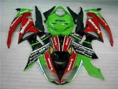 Preto Vermelho Verdecard Carenagem Kawasaki ZX6R 09-12