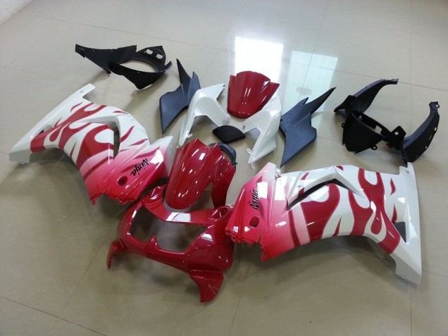 Rosa Vermelho Chama Carenagem Kawasaki ZX 250R 08-12 Rosa Vermelho Chama Carenagem Kawasaki ZX 250R 08-12