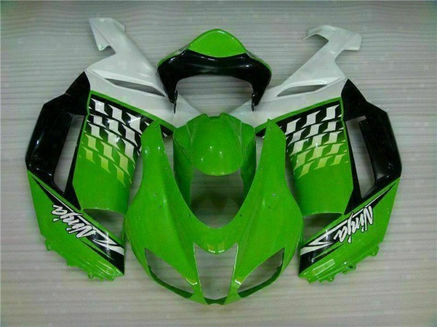 Verde Branco Ninja Carenagem Kawasaki ZX6R 07-08 Verde Branco Ninja Carenagem Kawasaki ZX6R 07-08