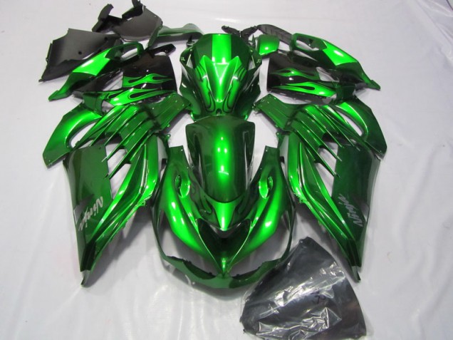 Verde Branco Ninja Decalque Carenagem Kawasaki ZX14R ZZR 1400 12-21 Verde Branco Ninja Decalque Carenagem Kawasaki ZX14R ZZR 1400 12-21