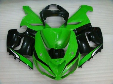 Verde Branco Preto Carenagem Kawasaki ZX6R 05-06