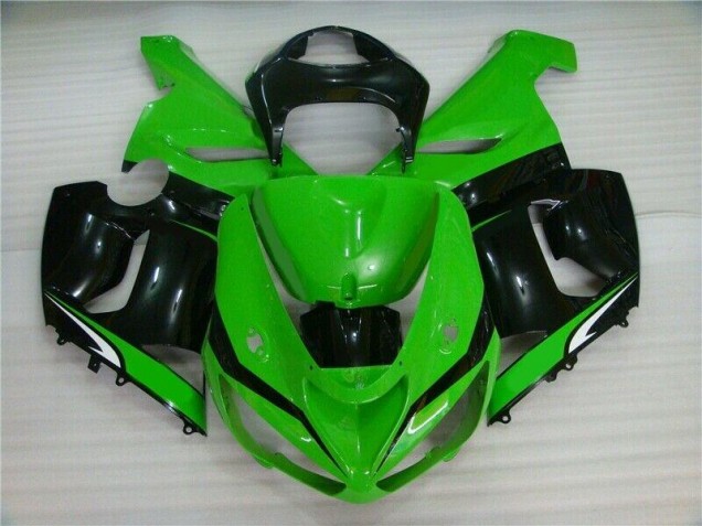 Verde Branco Preto Carenagem Kawasaki ZX6R 05-06
