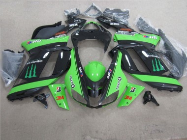 Verde Preto 3M Monster Carenagem Kawasaki ZX6R 07-08