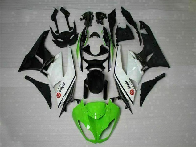 Verde Preto Branco 25 Carenagem Kawasaki ZX6R 09-12 Verde Preto Branco 25 Carenagem Kawasaki ZX6R 09-12