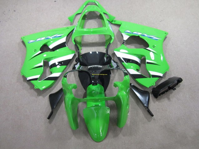 Verde Preto Branco Abs Plásticos Kawasaki ZX6R 00-02 Verde Preto Branco Abs Plásticos Kawasaki ZX6R 00-02