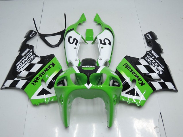 Verde Preto & Branco Carenagem Kawasaki ZX7R 96-03