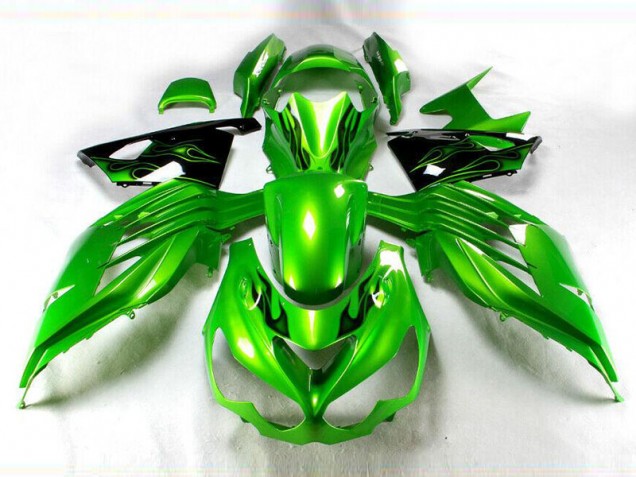 Verde Preto Carenagem Kawasaki ZX14R ZZR 1400 12-21 Verde Preto Carenagem Kawasaki ZX14R ZZR 1400 12-21