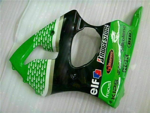 Verde Preto Carenagem & Plástico Kawasaki ZX6R 00-02 Verde Preto Carenagem & Plástico Kawasaki ZX6R 00-02