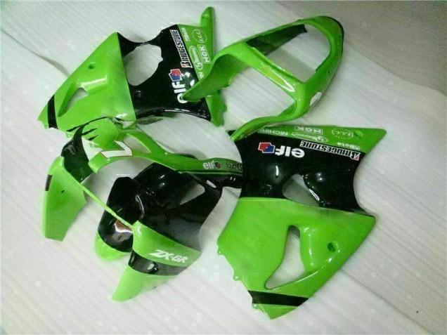 Verde Preto Injeção Kit Carenagem Kawasaki ZX6R 00-02