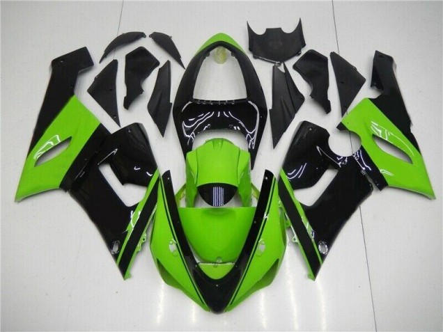 Verde Preto Injeção Kit Carenagem Kawasaki ZX6R 05-06 Verde Preto Injeção Kit Carenagem Kawasaki ZX6R 05-06