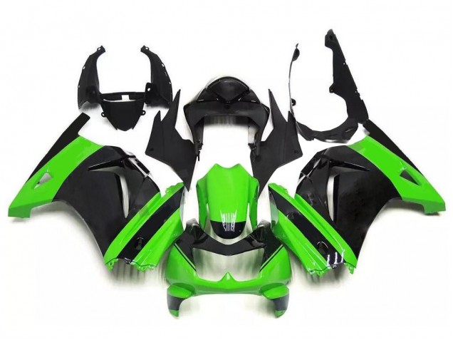 Verde Preto Kit Completo Carenagem Kawasaki EX250 08-12 Verde Preto Kit Completo Carenagem Kawasaki EX250 08-12