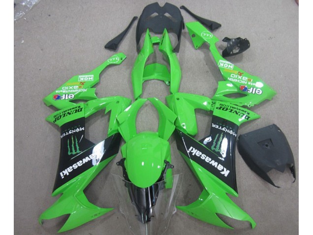 Verde Preto Monster Carenagem Kawasaki ZX10R 08-10 Verde Preto Monster Carenagem Kawasaki ZX10R 08-10