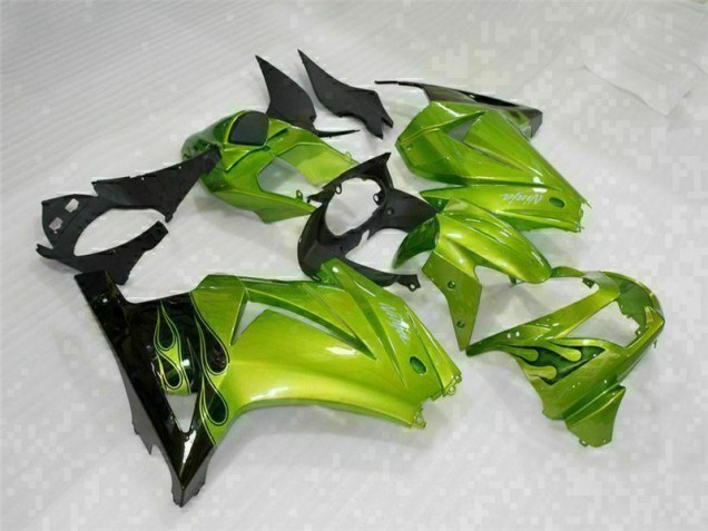 Verde Preto Plástico Kawasaki EX250 08-12 Verde Preto Plástico Kawasaki EX250 08-12