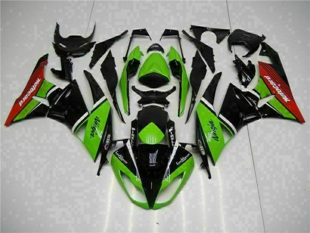 Verde Preto Vermelho Carenagem Kawasaki ZX6R 09-12 Verde Preto Vermelho Carenagem Kawasaki ZX6R 09-12