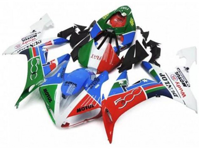 Verde Vermelho Azul Branco Carenagem Yamaha R1 04-06 Verde Vermelho Azul Branco Carenagem Yamaha R1 04-06