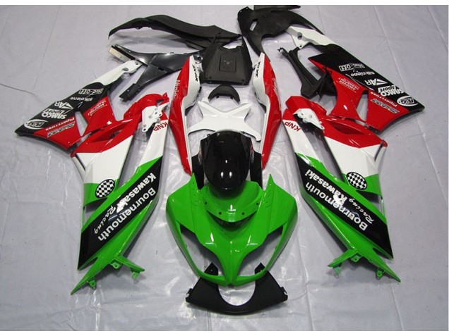 Verde Vermelho Carenagem Kawasaki ZX6R 09-12