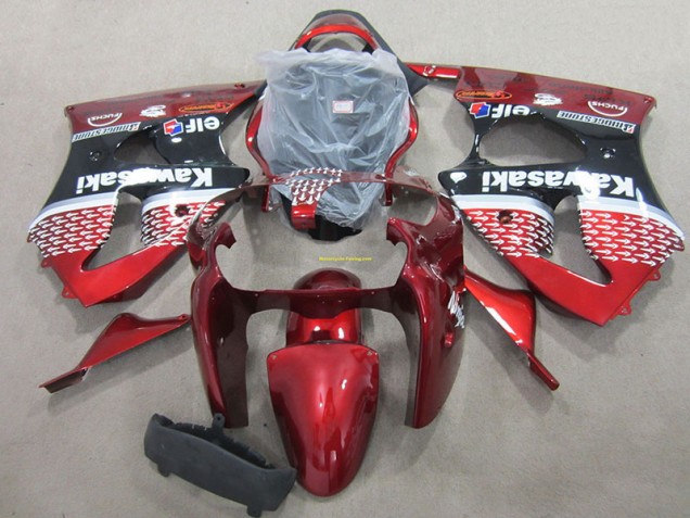 Vermelho Abs Kits Completos Carenagem Kawasaki ZX6R 00-02