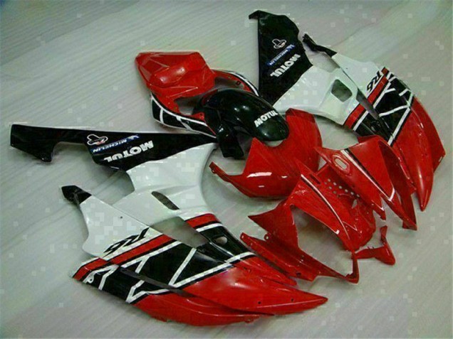 Vermelho Branco Abs Kits Carenagem Yamaha R6 06-07 Vermelho Branco Abs Kits Carenagem Yamaha R6 06-07