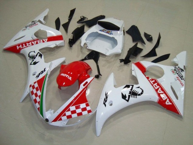 Vermelho Branco Abs Plástico Yamaha R6 03-05 Vermelho Branco Abs Plástico Yamaha R6 03-05