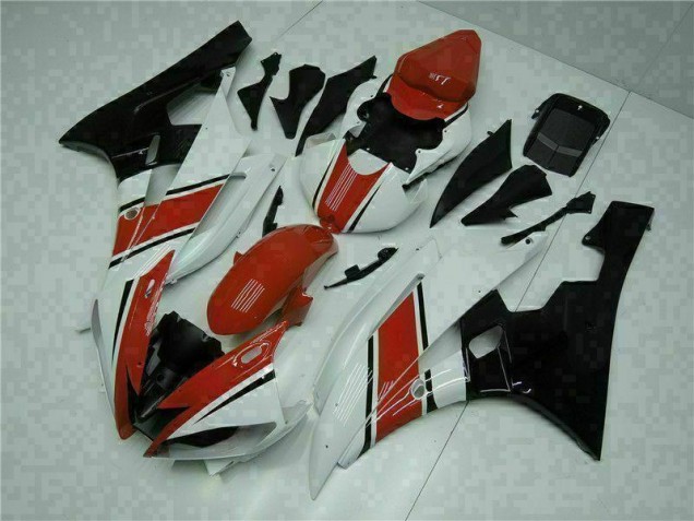 Vermelho Branco Abs Plástico Yamaha R6 06-07 Vermelho Branco Abs Plástico Yamaha R6 06-07