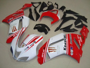 Vermelho & Branco Carenagem Kawasaki ZX6R 07-08