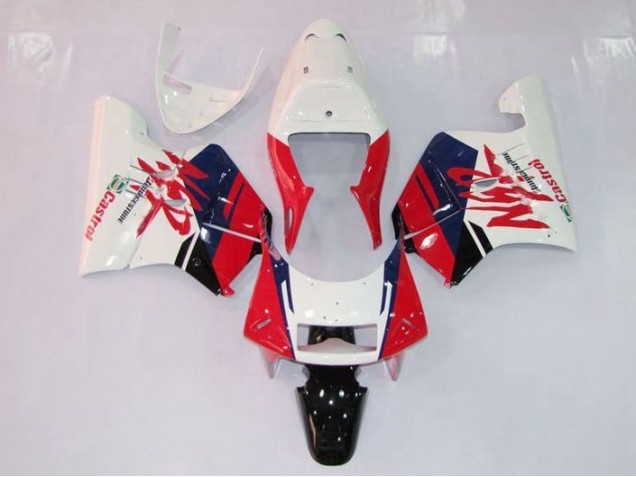 Vermelho Branco Carenagem Kawasaki ZX9R 00-01