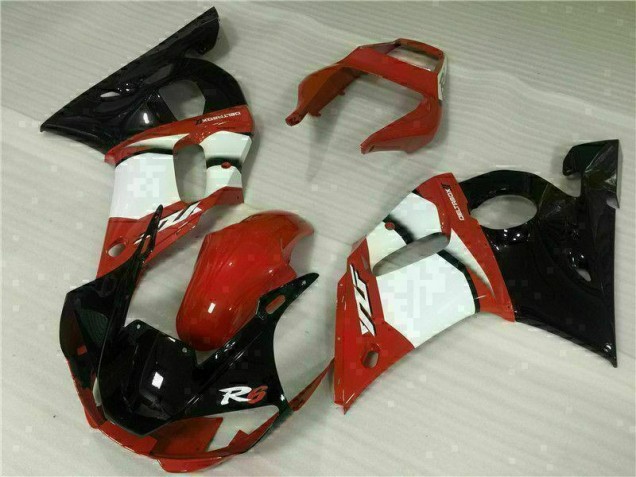 Vermelho Branco Carenagem Yamaha R6 98-02