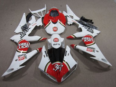 Vermelho Branco Lucky Strike Carenagem Yamaha R1 04-06
