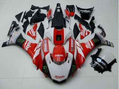 Vermelho Branco Monster Carenagem Yamaha R1 15-19