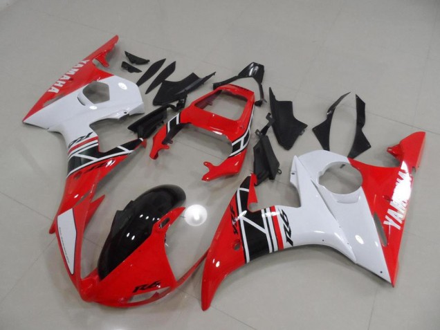 Vermelho & Branco & Preto Carenagem Yamaha R6 03-05