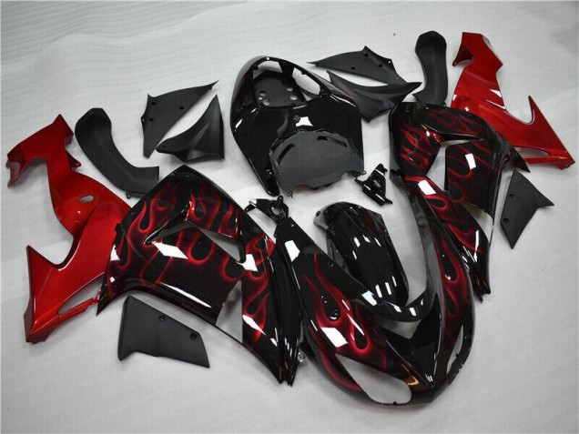 Vermelho Chama Carenagem Kawasaki ZX10R 06-07